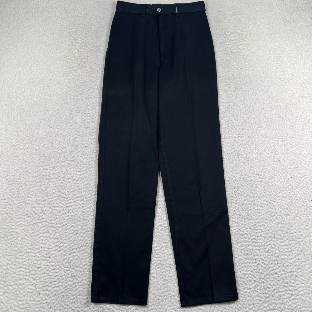 VTG Rockies Jeanswear Pants 28/7 *25x30 Twill‎ Straight High Waist Pleated Black